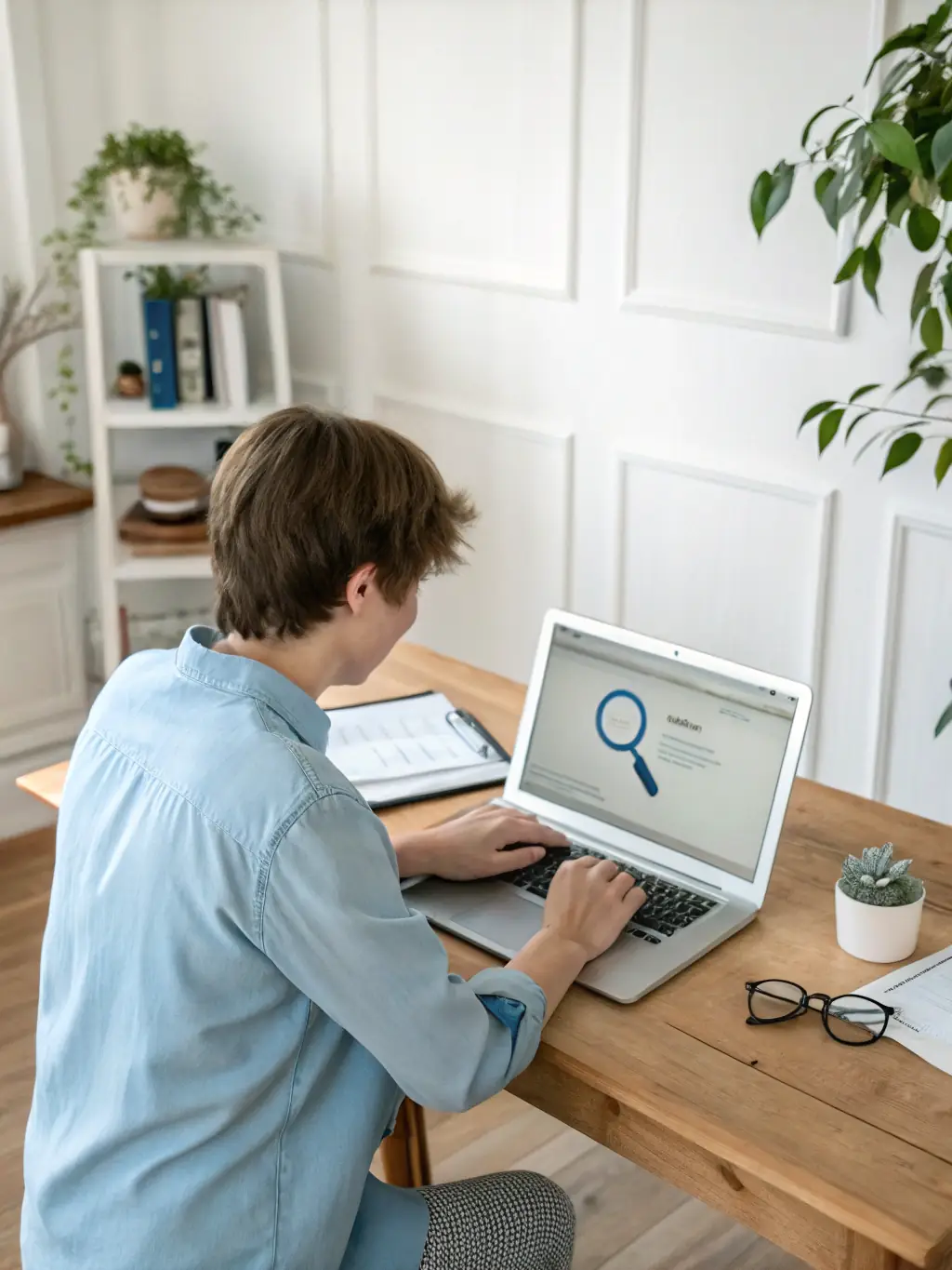 A person learning to code with AI assistance, showing the first step in adapting to AI.