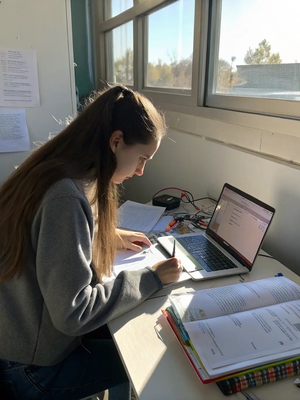A person upskilling and learning new AI-related skills, highlighting the need for continuous learning.